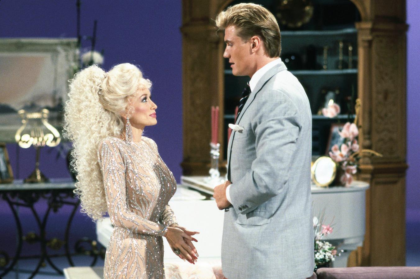 With Dolph Lundgren on 'Dolly', 1987